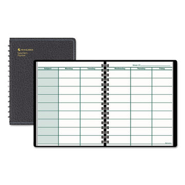 AT-A-GLANCE® Undated Teacher's Planner, Weekly, Two-page Spread (nine Classes), 10.88 X 8.25, Black Cover freeshipping - TVN Wholesale